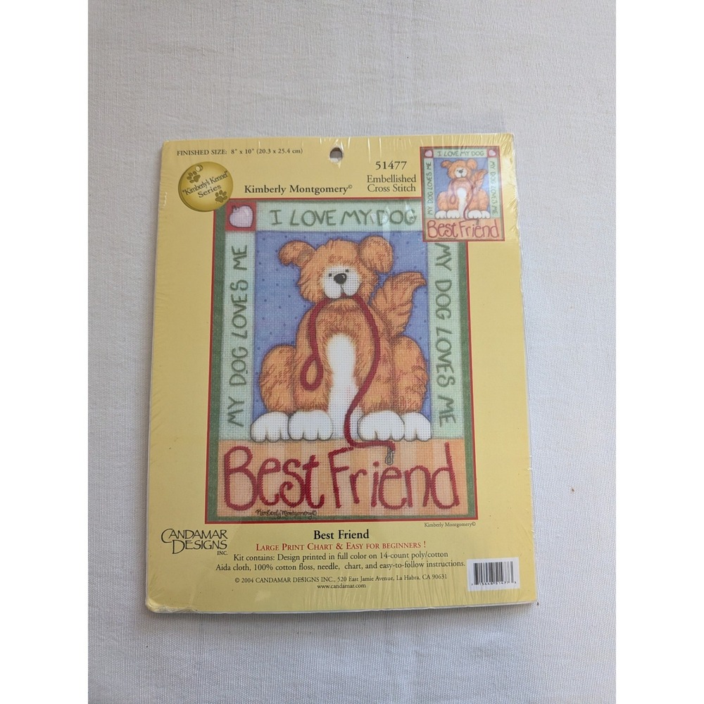 Candamar Designs Cross Stitch Kit kimberly Montgomery New Best Friend Dog 51477
